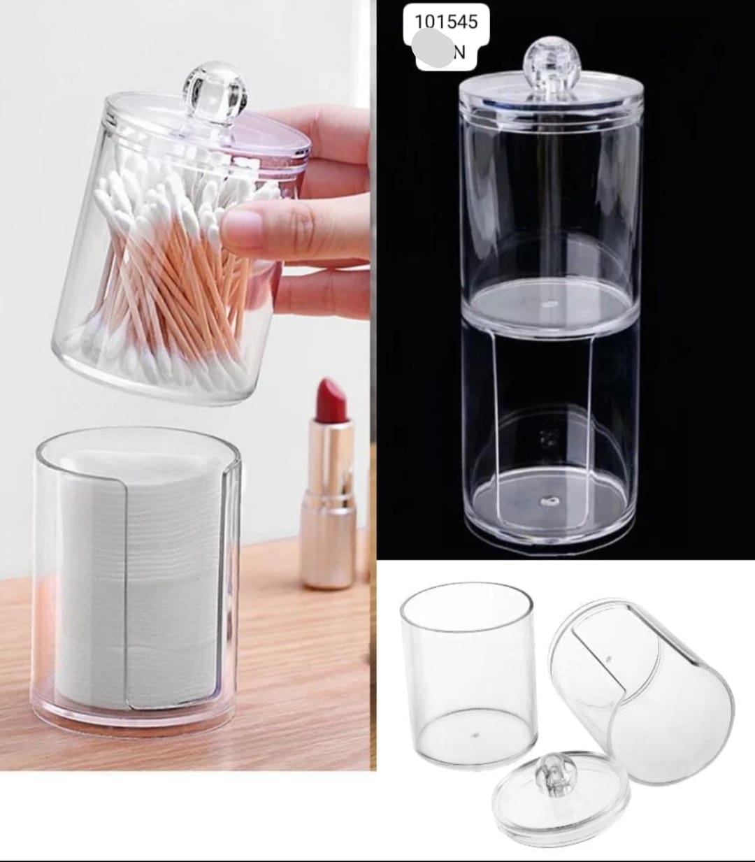 2 In 1 Acrylic Cotton Swab Holder