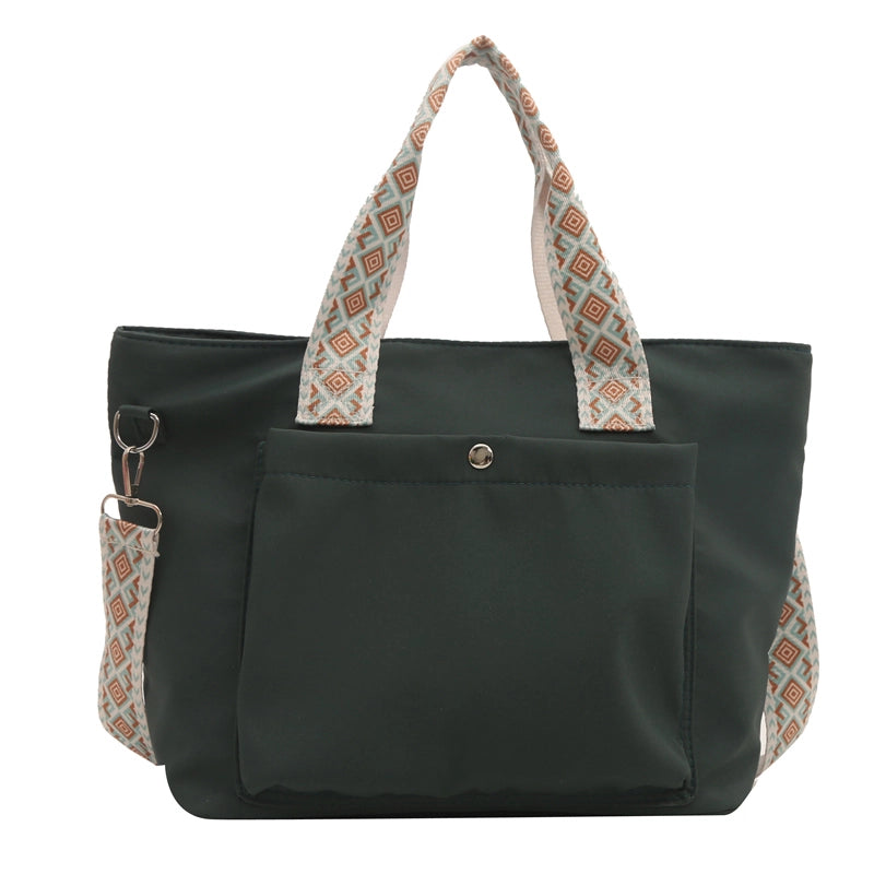 Women's Canvas Solid Color Classic Style Zipper Crossbody Bag