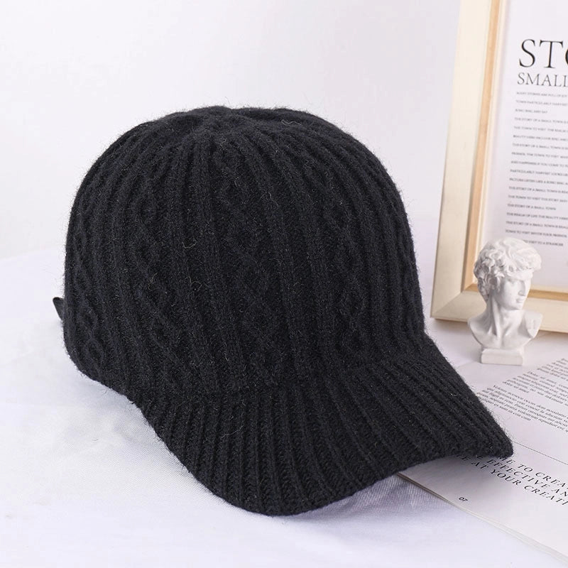 Colorful Crown Autumn Baseball Cap Women Acrylic Warm Cap Knitted Hat Solid Color Light Plate Fashion Hat New