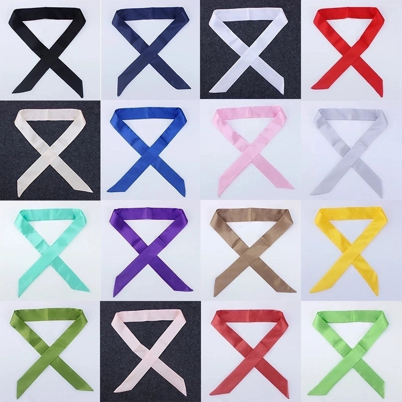 Women's Minimalist Solid Color Satin Silk Scarves