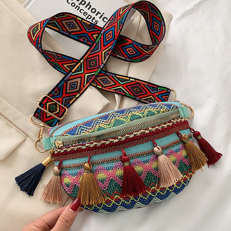 🔥BIGGEST SALE - 49% OFF🔥🔥Colorful Woven Waist/Shoulder Bag