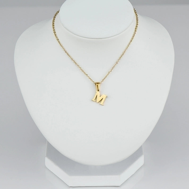 Minimalist Letter Stainless Steel Plating Pendant Necklace