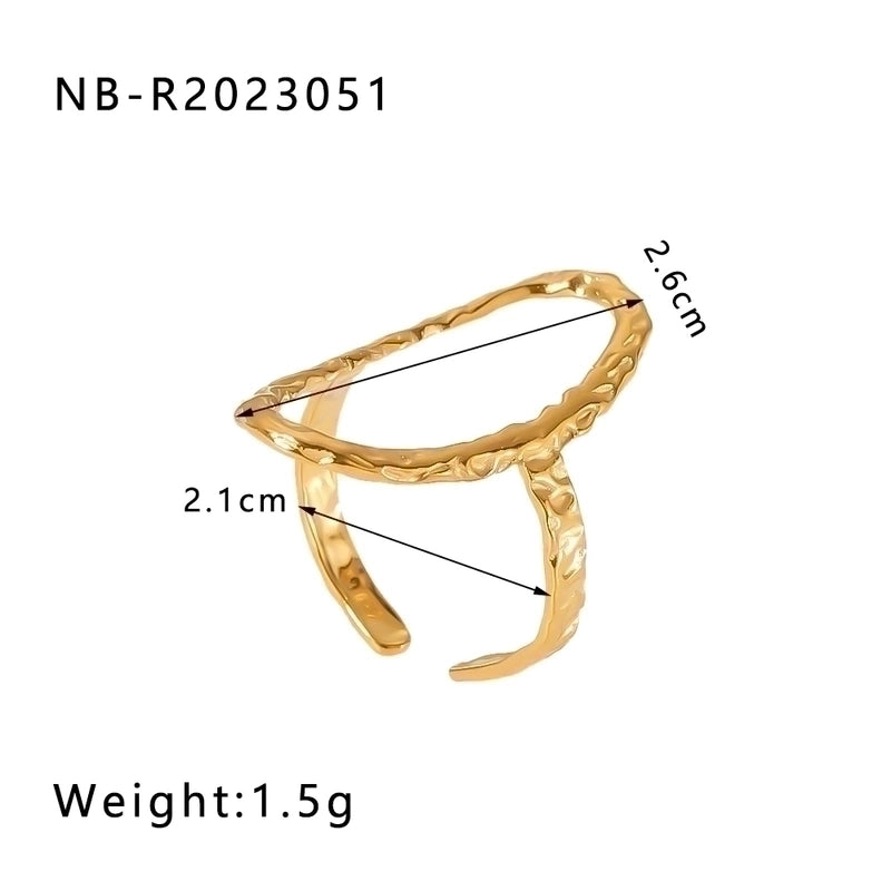 2 Pieces Stainless Steel 18K Gold Plated IG Style Basic Minimalist Plating Tree Symbol Lingge Open Rings