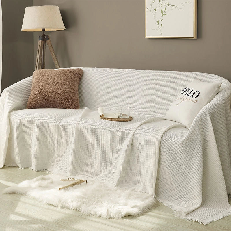 Waffle Sofa Towel Full Cover Cotton Woven Sofa Cushion Four Seasons Universal Sofa Cover Full Cover Universal Cover Towel