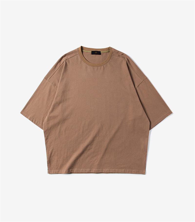 Solid Drop Shoulder Oversized Tee