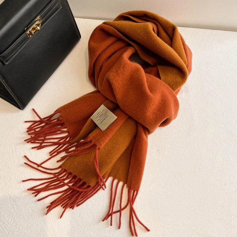 Unisex Elegant Solid Color Fleece Scarf