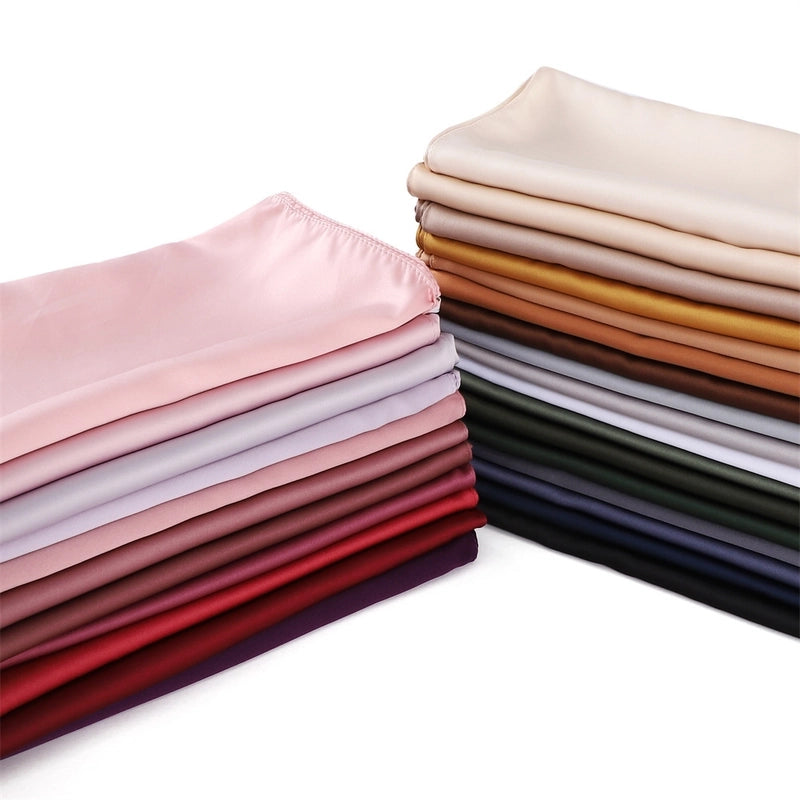 Women's Minimalist Solid Color Satin Silk Scarf