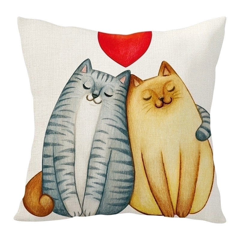 Cute Heart Shape Linen Pillow Cases