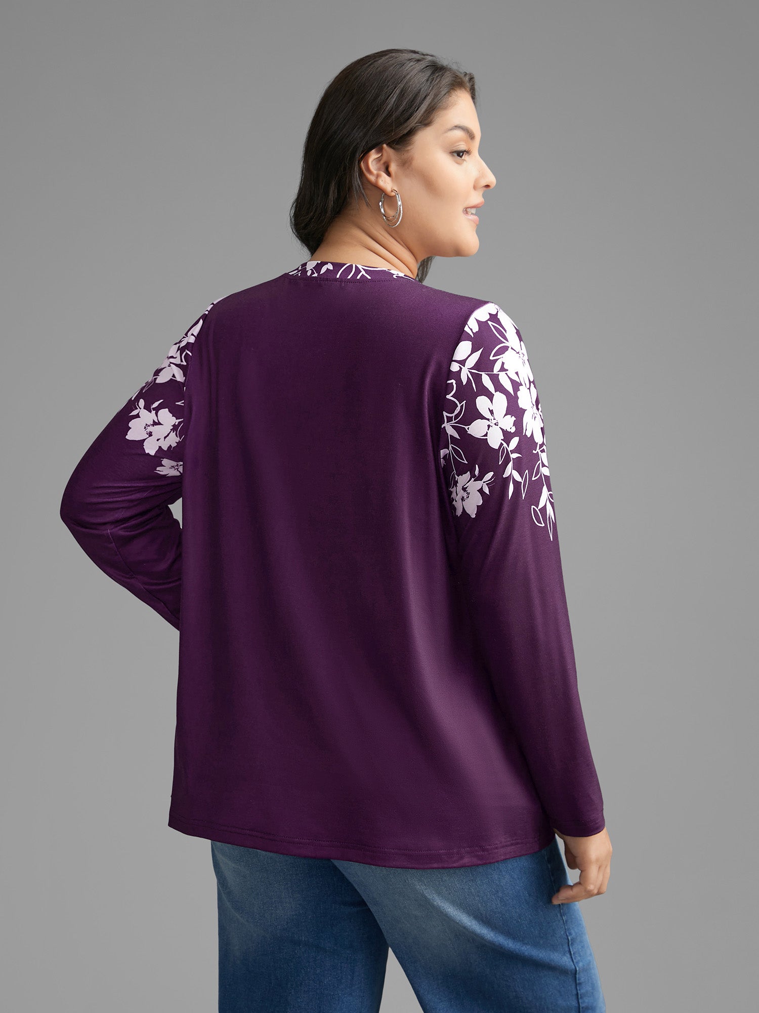 Round Neck Boho Print T-Shirt