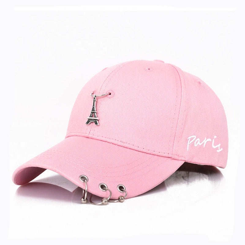 Hat Women's Korean Style Personality Chain Iron Ring Cap Student Children's Baseball Cap Spring And Summer Parent-Child Sunshade