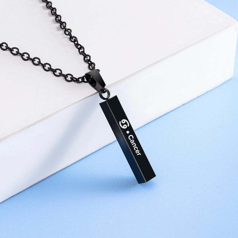 12 Constellation Stainless Steel Ing Pillar Necklace