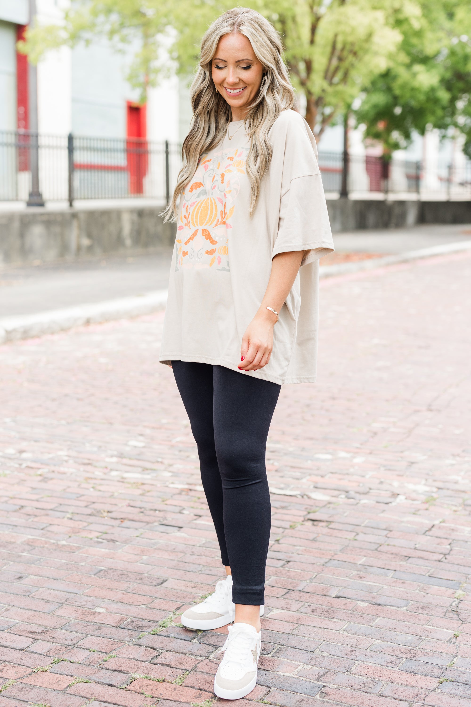 Colors Of Fall Boyfriend Tee. Light Mocha