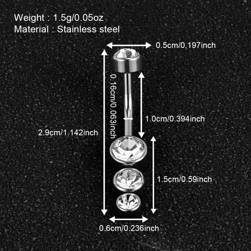 1 Piece Belly Rings Minimalist Classic Style Solid Color 302 Stainless Steel 316 Stainless Steel  Polishing Rhinestone Inlay Diamond Belly Rings