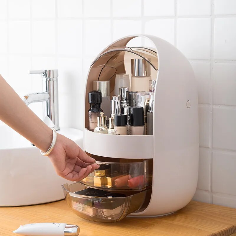 Cosmetic Storage Box Large Dust-Proof Cosmetic Organizer Box For Makeup Jewelry Accessories