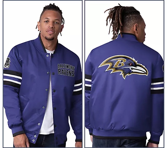 🔥Buy 2 for only $55🎁Buy 2 Get 2 Free🏈NFL Starter Satin Twill Snap Front Jacket