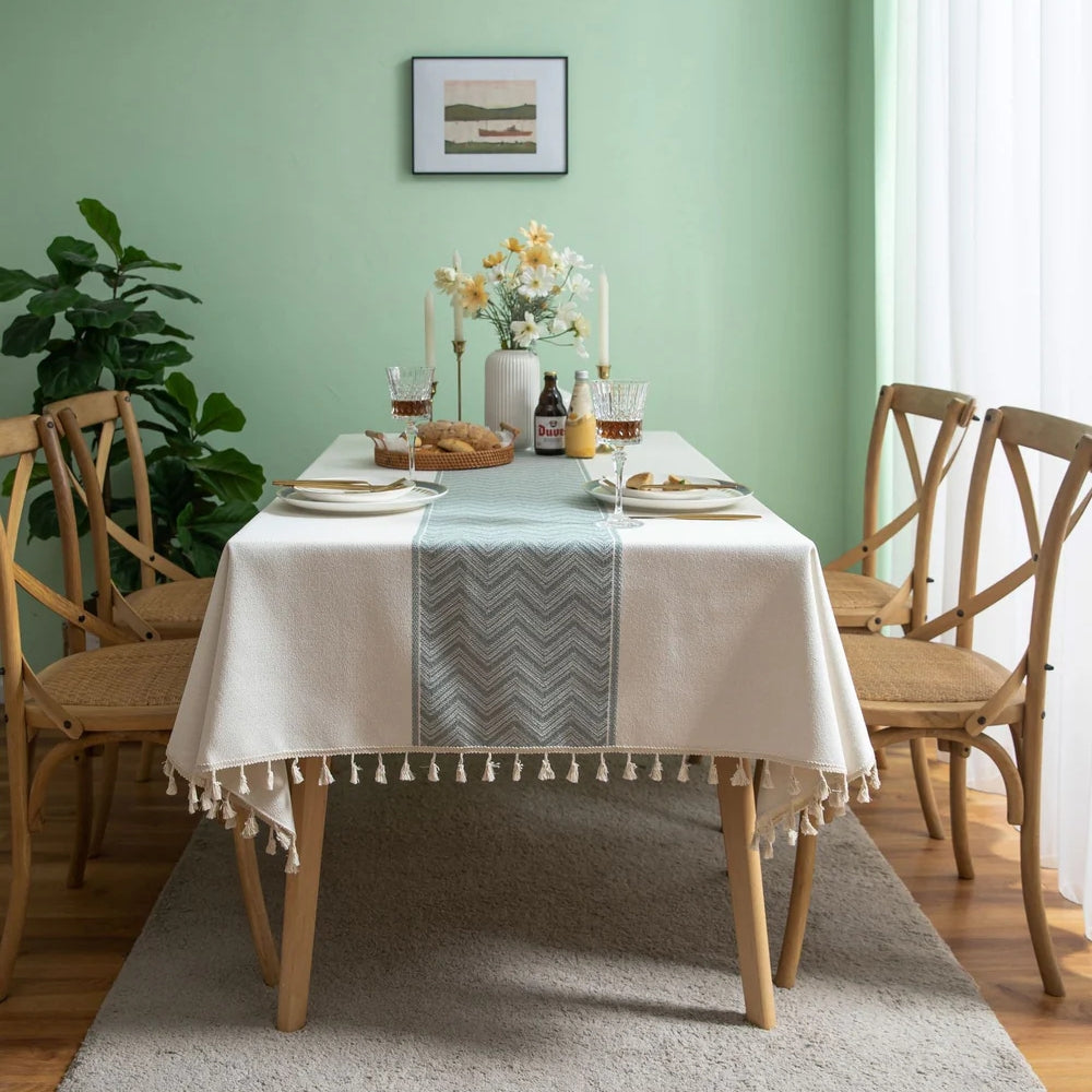 Geometric Tassel Tablecloth
