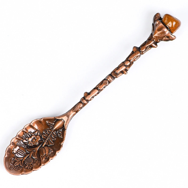2 Pieces Elegant Lady Minimalist Geometric Crystal Spoon