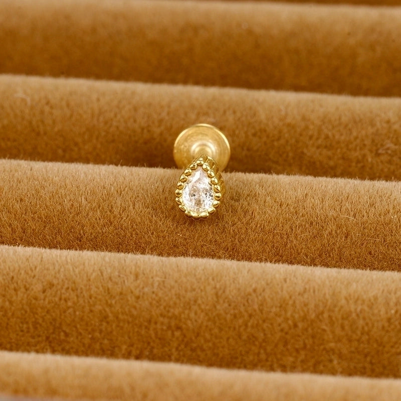 1 Piece Ig Style Minimalist Star Heart Shape Flower Plating Inlay Stainless Steel Zircon Ear Studs