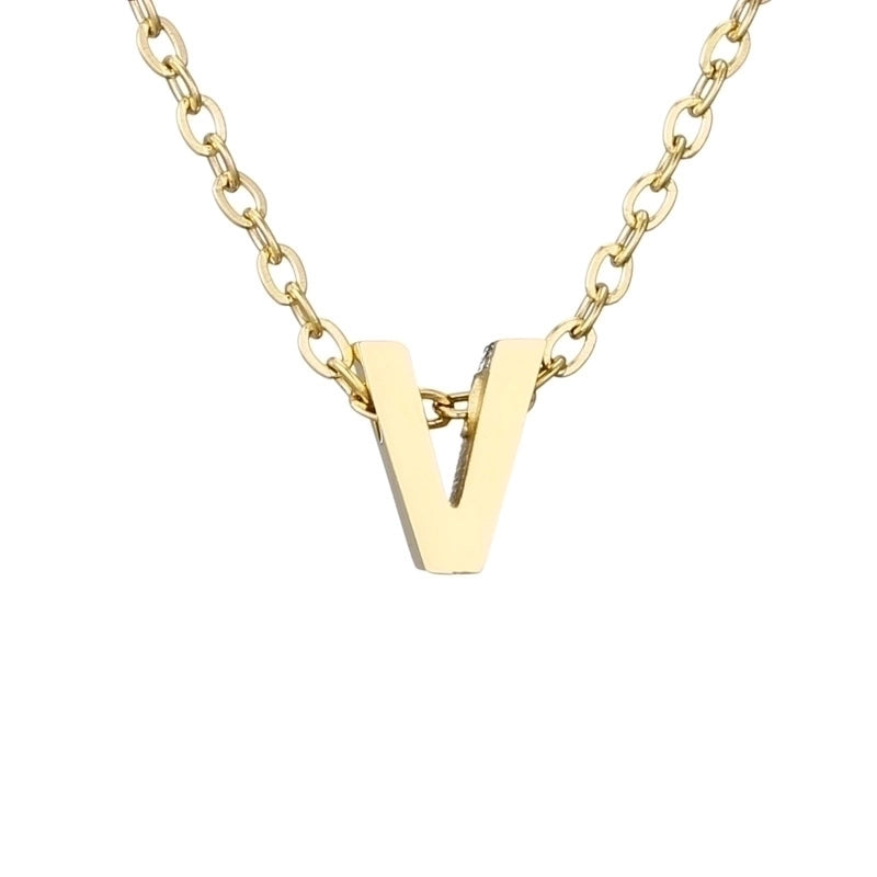 Lady Letter Stainless Steel Titanium Steel Plating Pendant Necklace