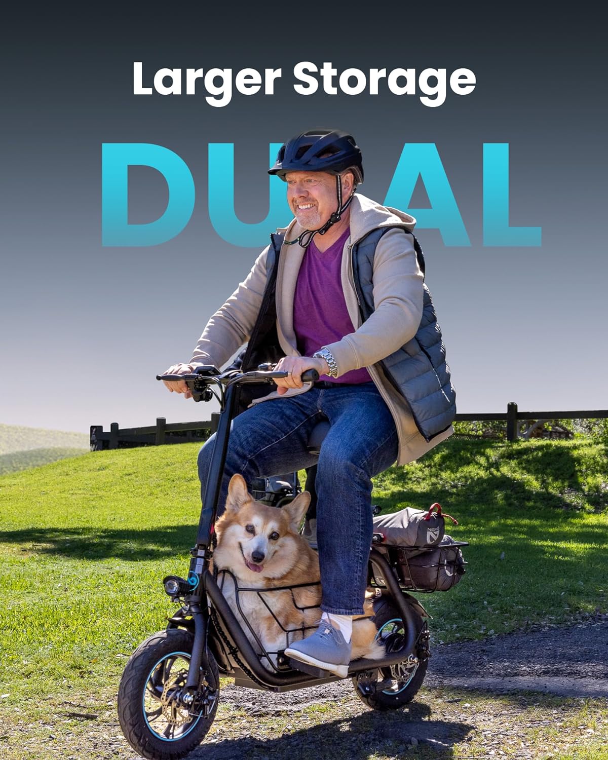 💥Last Day $39.99! 🔥Gyroor Adults Electric Scooter with Large Middle Basket