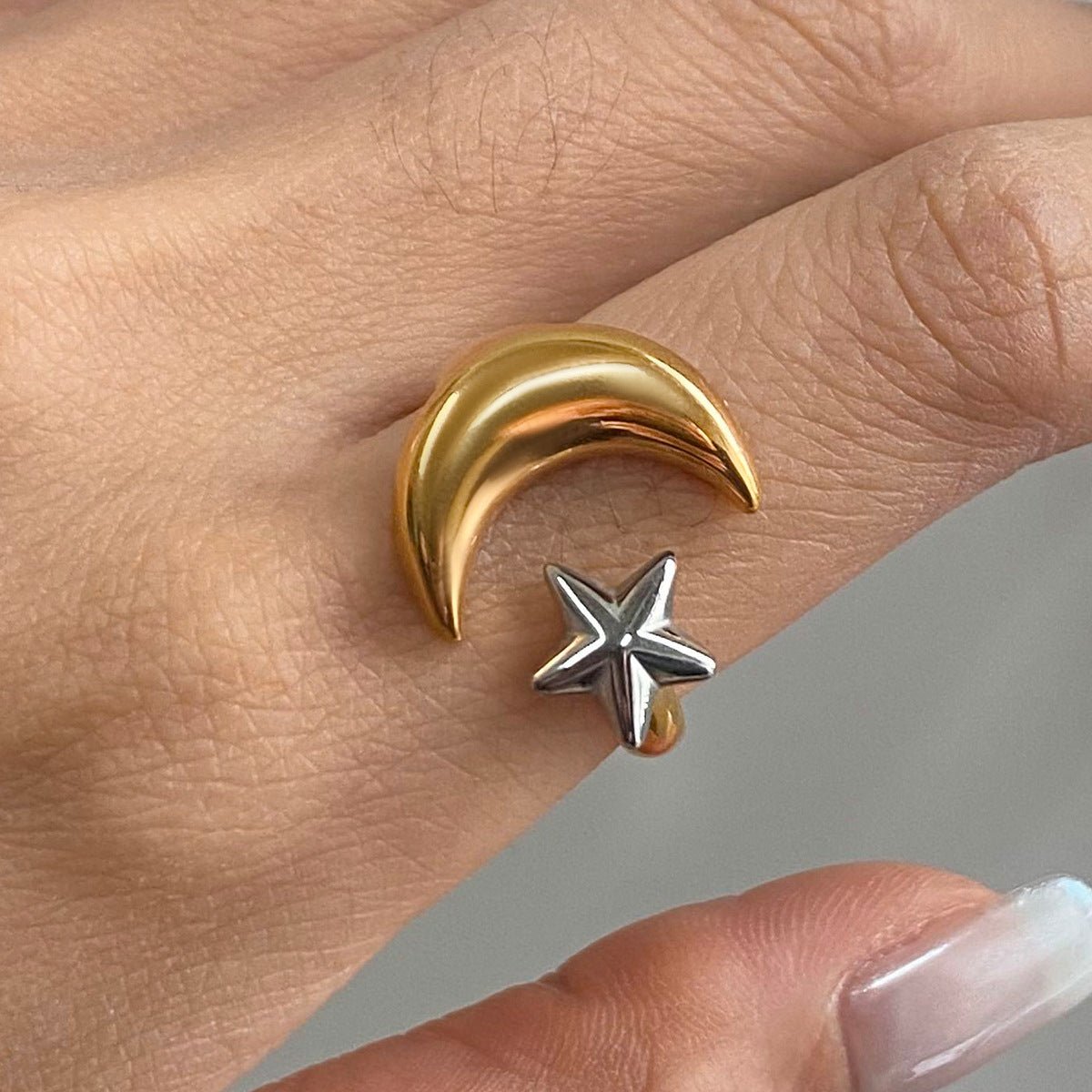 Star Titanium Steel Ring Female Niche Design Ring Stainless Steel Bracelet Ring