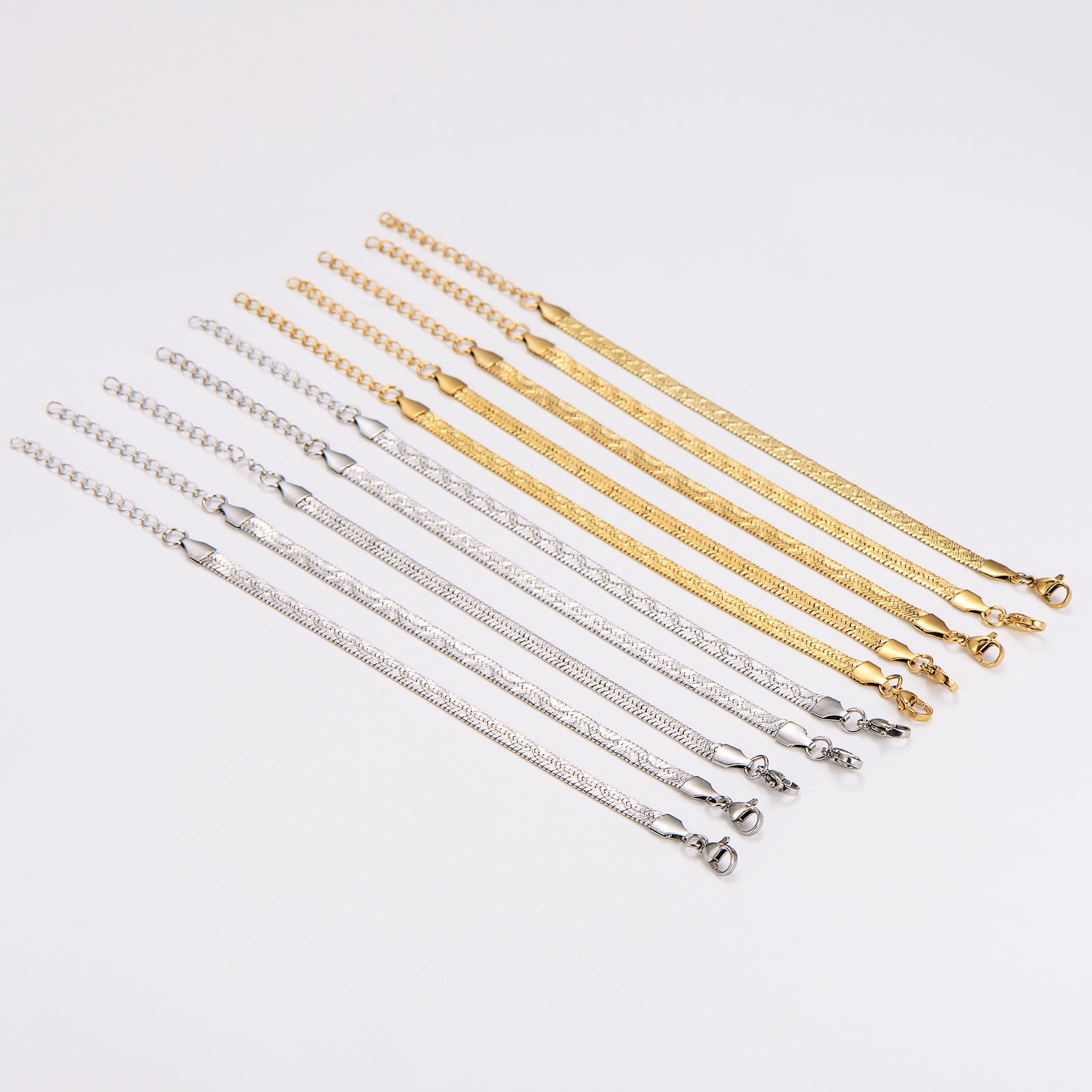 Aml Stainless Steel Batch Pattern Blade Sweater Chain Simple Ladies Clavicle Chain Fashion Flat Snake Stainless Steel Snake