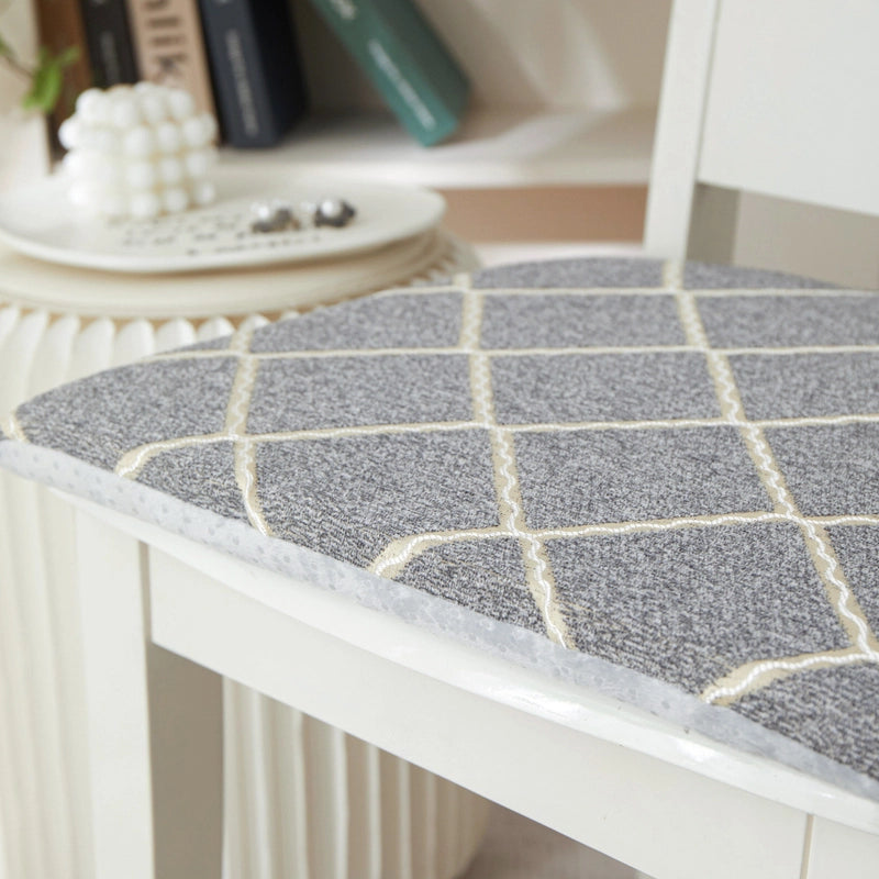 Minimalist Rhombus Cotton Chenille Seat Cushion