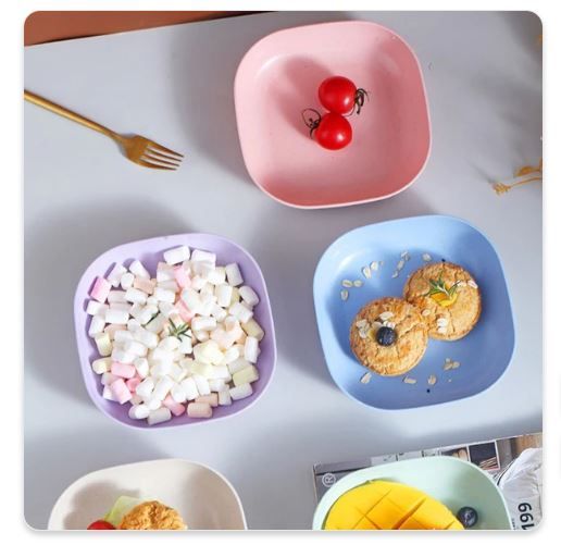 8Pcs Multi-Function Spit Bone Plate Set Food Grade Plastic Spit Bone Dish Dining Table Plate