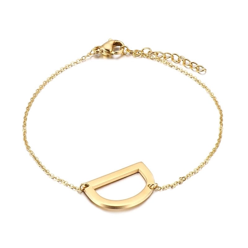 Fashion Letter Titanium Steel 18K Gold Plated Bracelets In Bulk