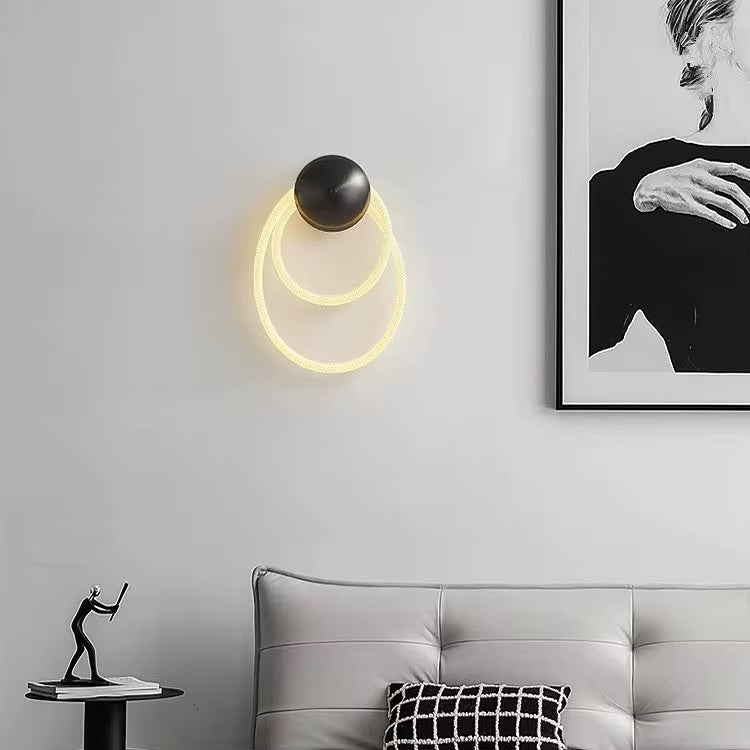 Modern Brass LED Ring Wall Light