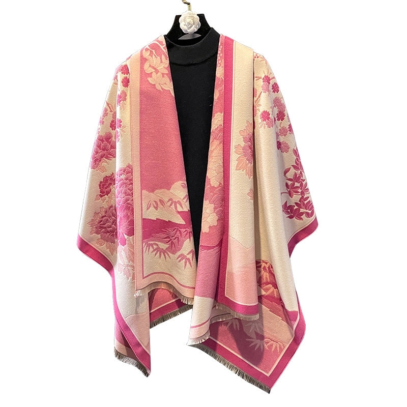 Women's Minimalist Classic Style Flower Polyester Scarf