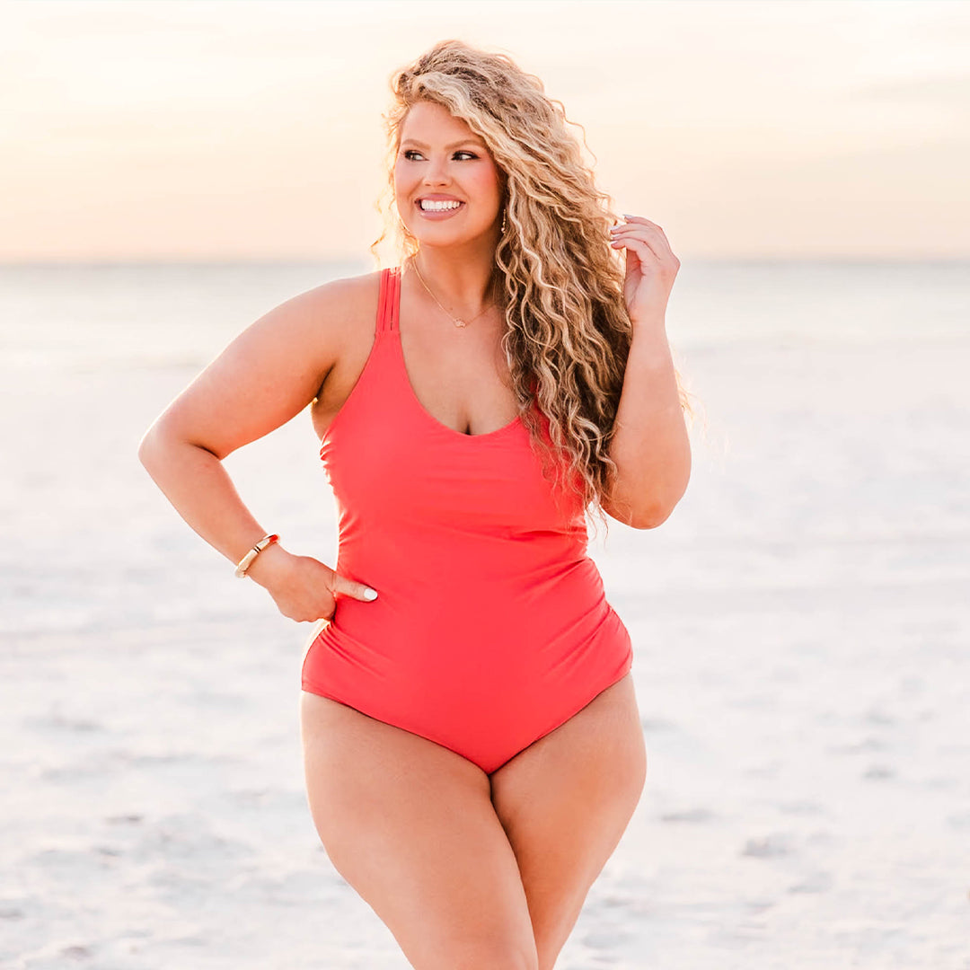 Meet You At The Lake Swimsuit. Red