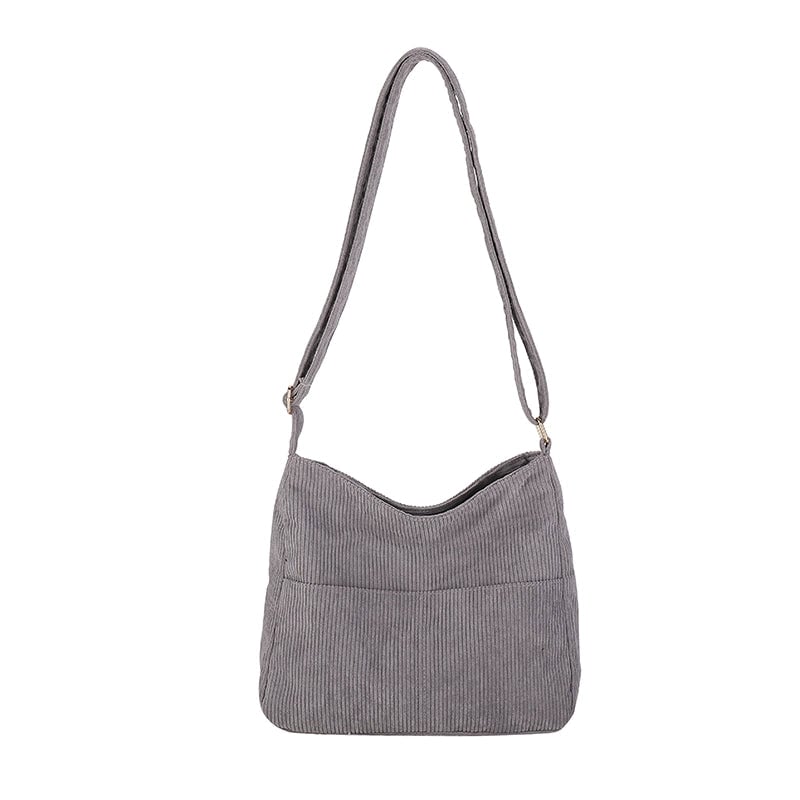 Women's Medium Cotton Velvet Solid Color Basic Classic Style Square Zipper Tote Bag