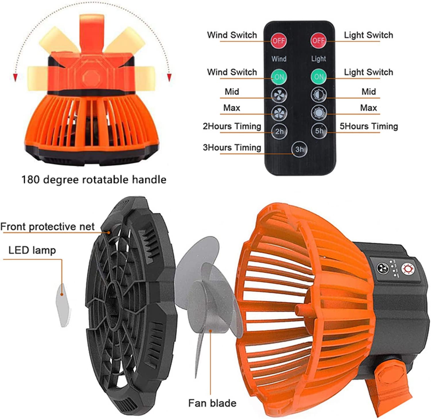 💥Promotion 49% OFF🔥Portable Camping Fan with LED Lantern🔥BUY 2 Free Shipping