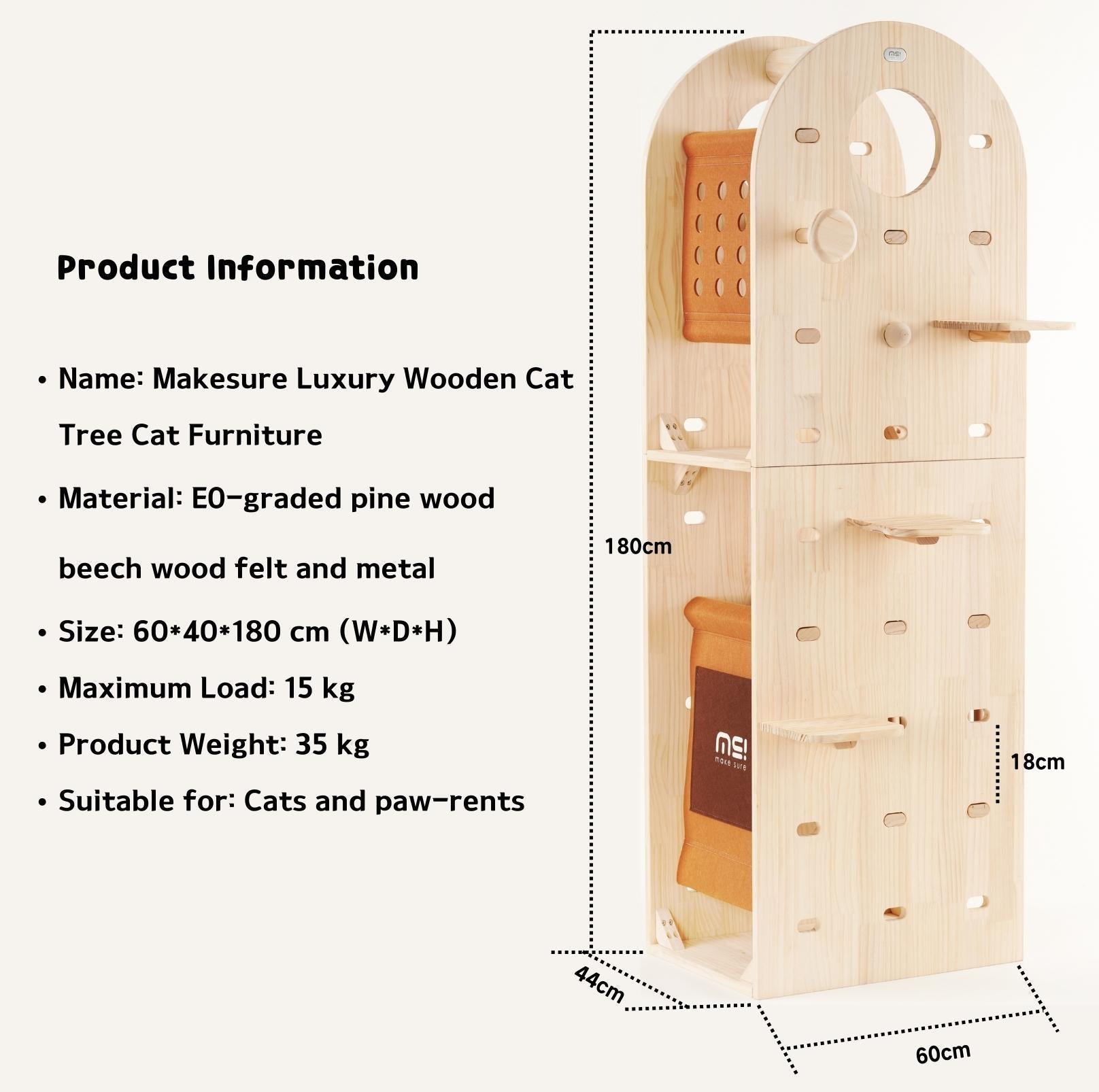 Makesure Luxury Wooden Cat Tree Cat Furniture