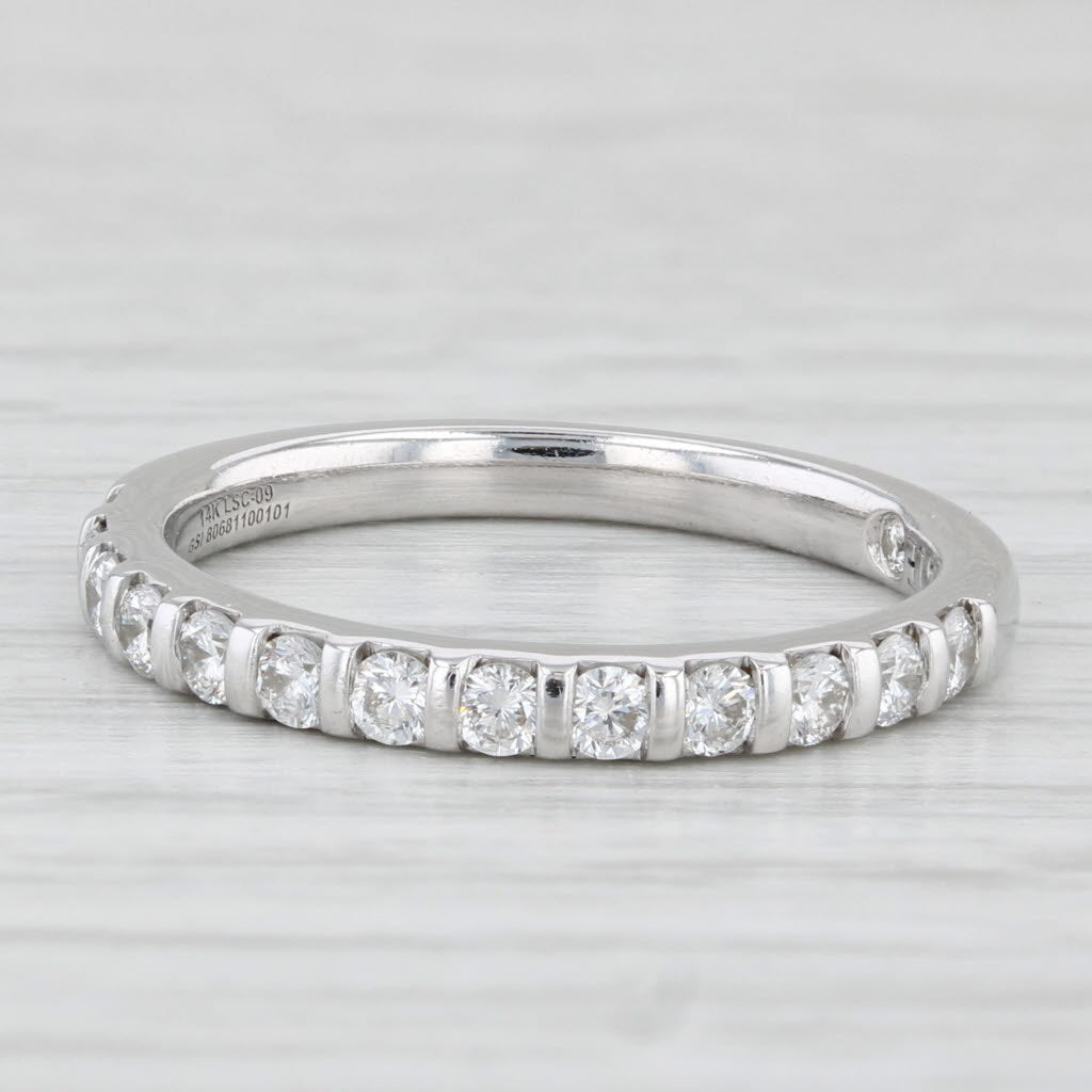 The Leo 0.50ctw Diamond Wedding Band 14k White Gold Stackable Anniversary Ring