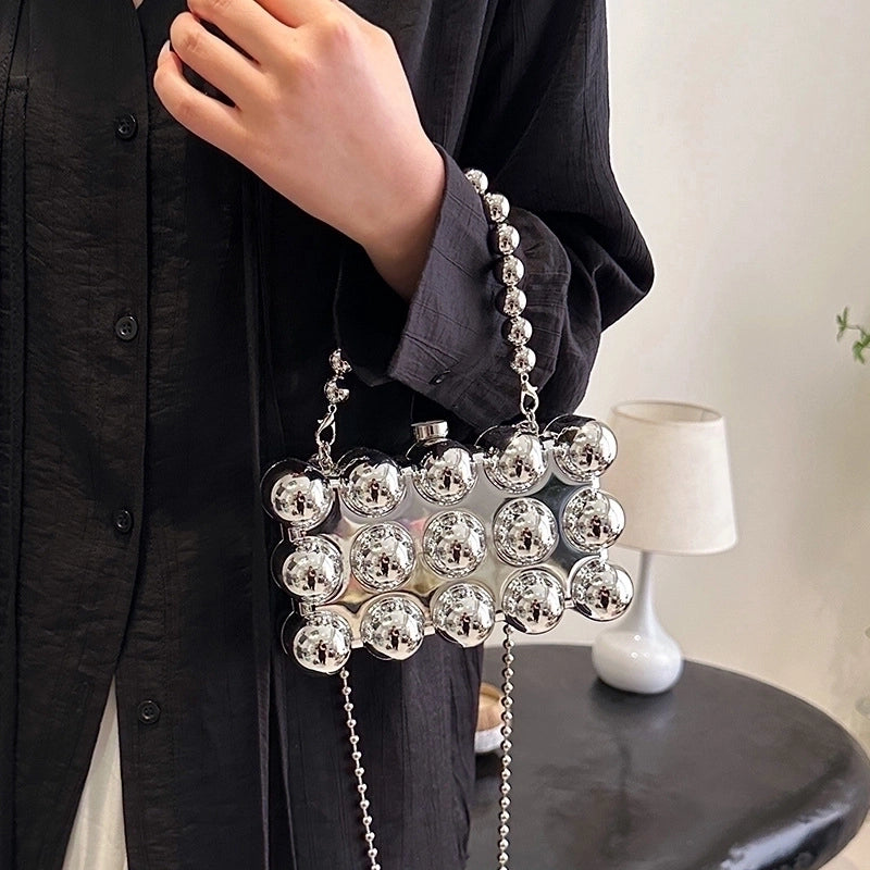 Women's Small All Seasons Arylic Ball Elegant Lock Clasp Square Bag