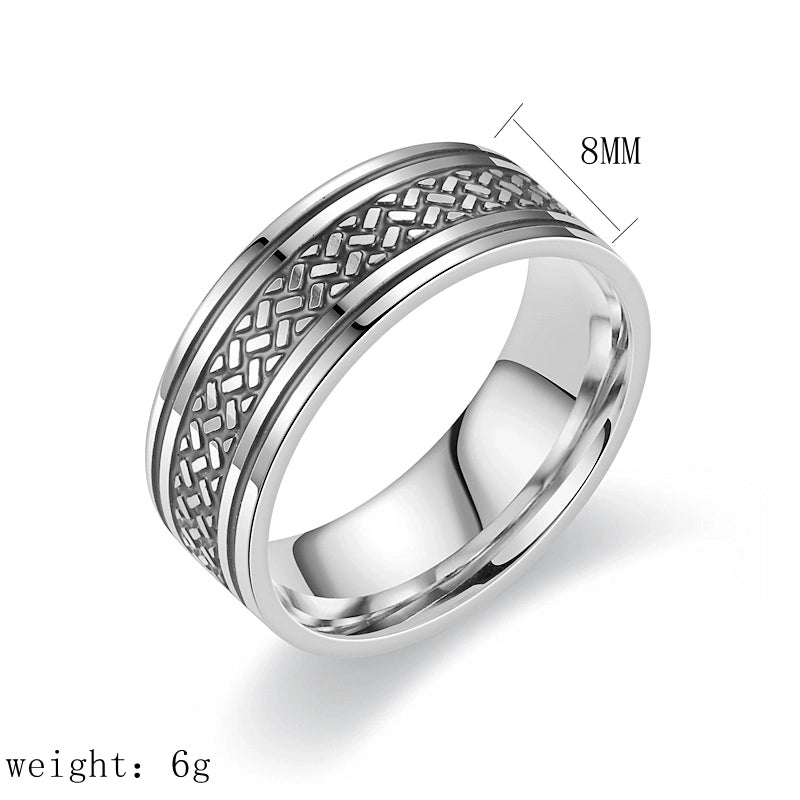 Retro Round Titanium Steel Rings In Bulk