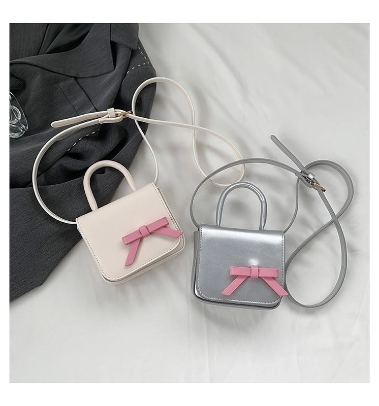 Women's Pu Leather Solid Color Cute Square Flip Cover Shoulder Bag