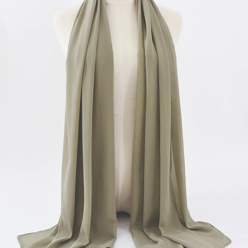 Women's Minimalist Classic Style Solid Color Satin Silk Scarf