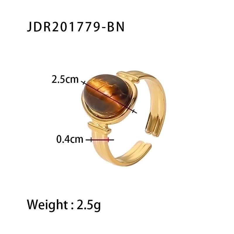 Fashion Geometric 304 Stainless Steel Artificial Gemstones Irregular Rings