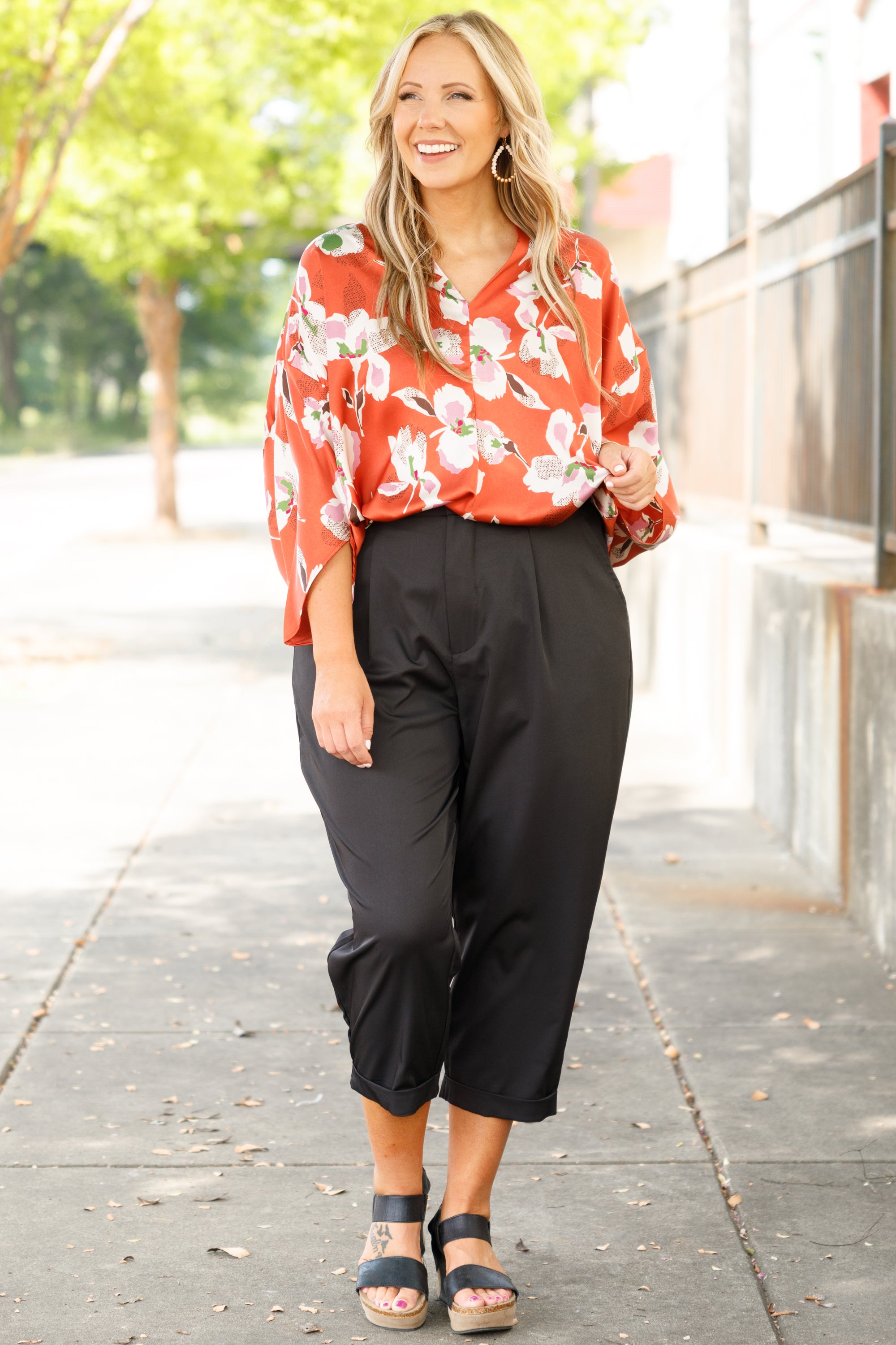 Floral Dreaming Top. Orange