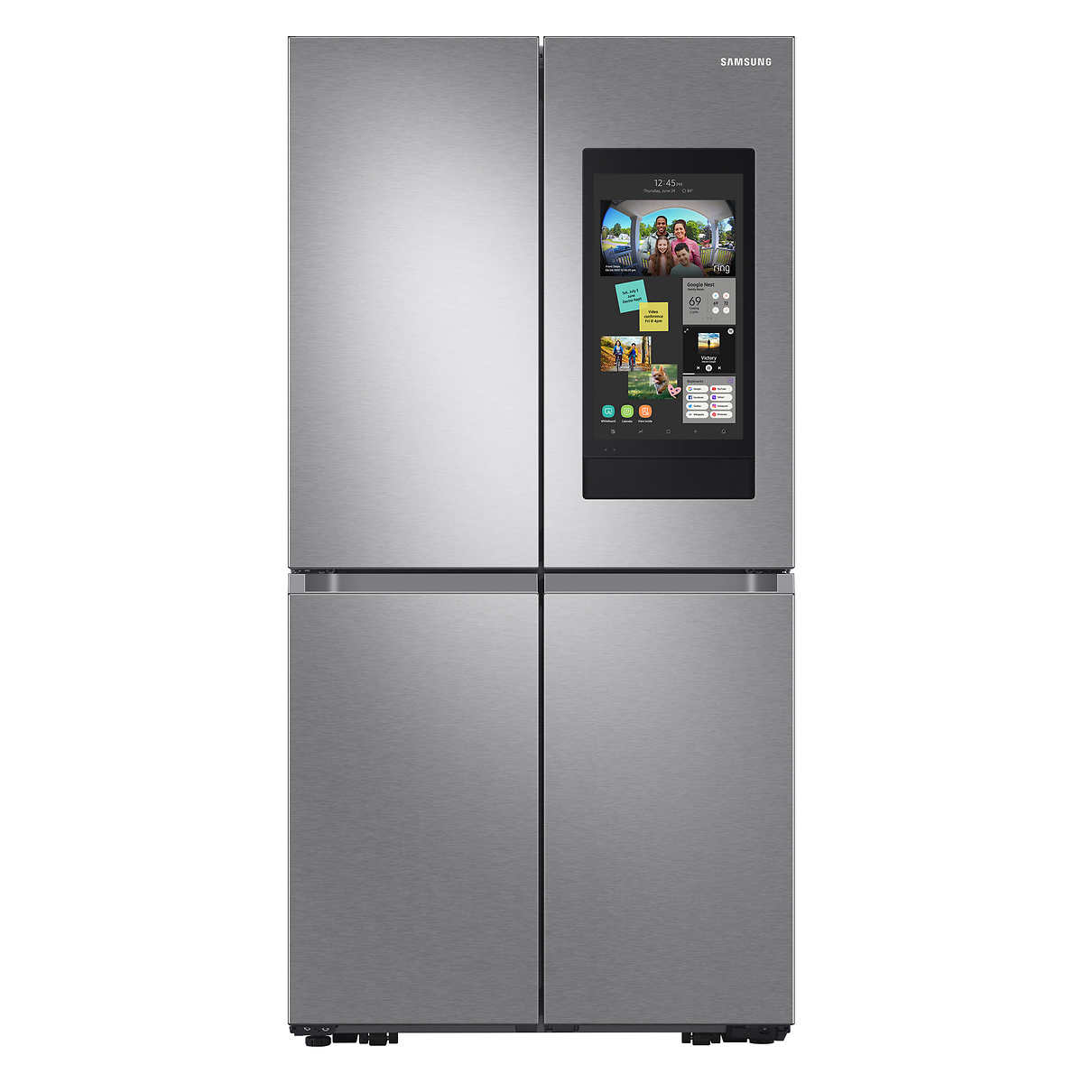 Samsung 29 pies cúbicos. Refrigerador flexible inteligente de 4 puertas con centro familiar y centro de bebidas(Reacondicionado)