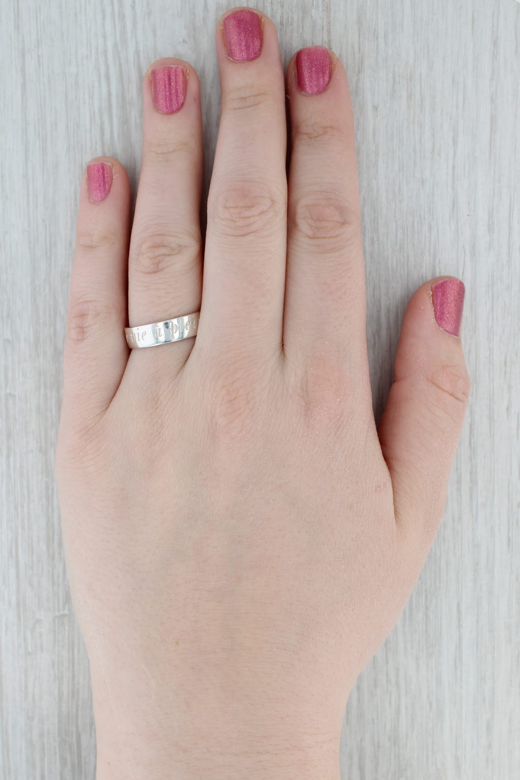 Une Vie a Plaein Bord Ring Sterling Silver Size 9 Band Stackable A Rodin