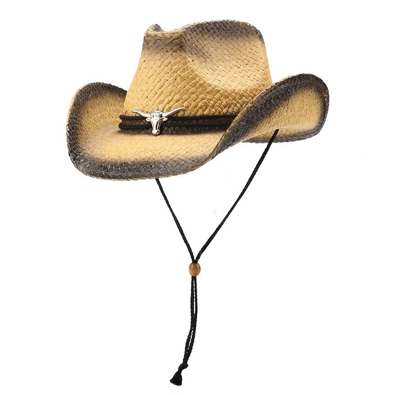 Western Cowboy Hat Rider Hat Sunshade Sun Protection Retro Style Straw Hat Spring And Summer New