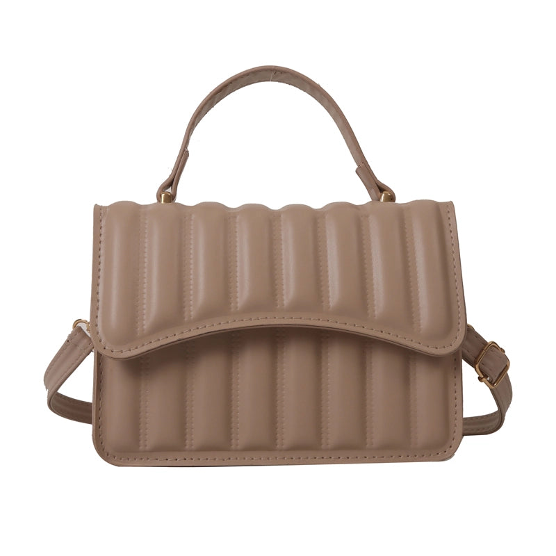 Women's All Seasons Pu Leather Solid Color Classic Style Square Flip Cover Handbag