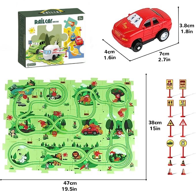 🎅Xmas Hot Sales - 49% OFF🔥Children's Educational Puzzle Track Car Play Set