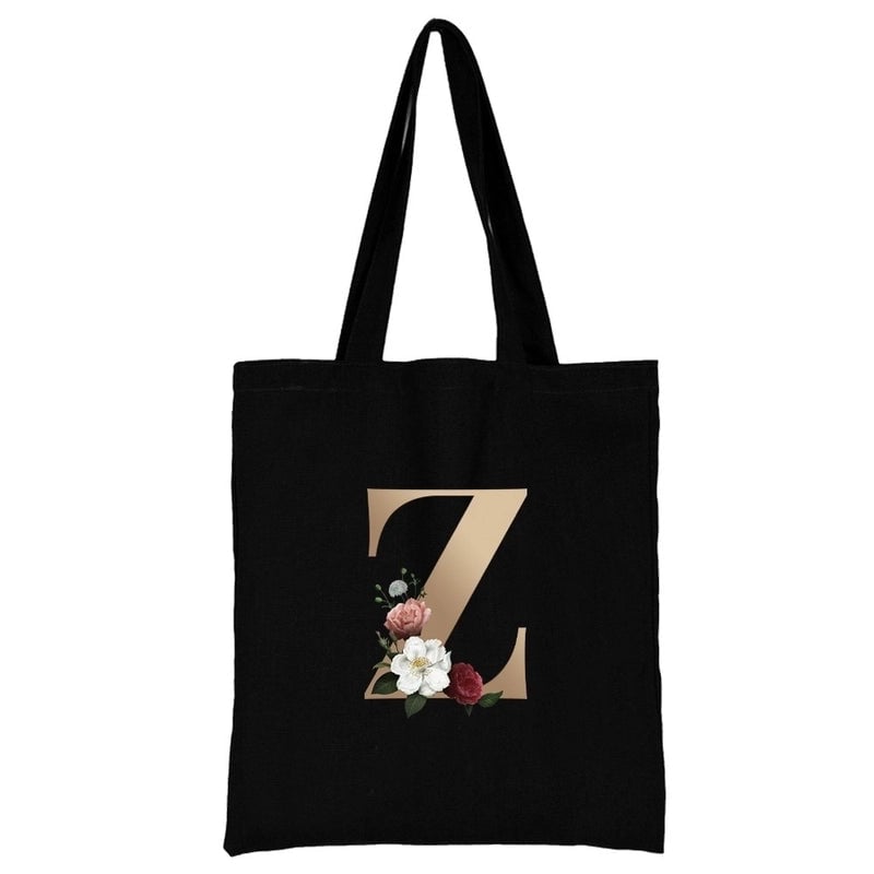 Women's Minimalist Letter Flower Shopping Bags