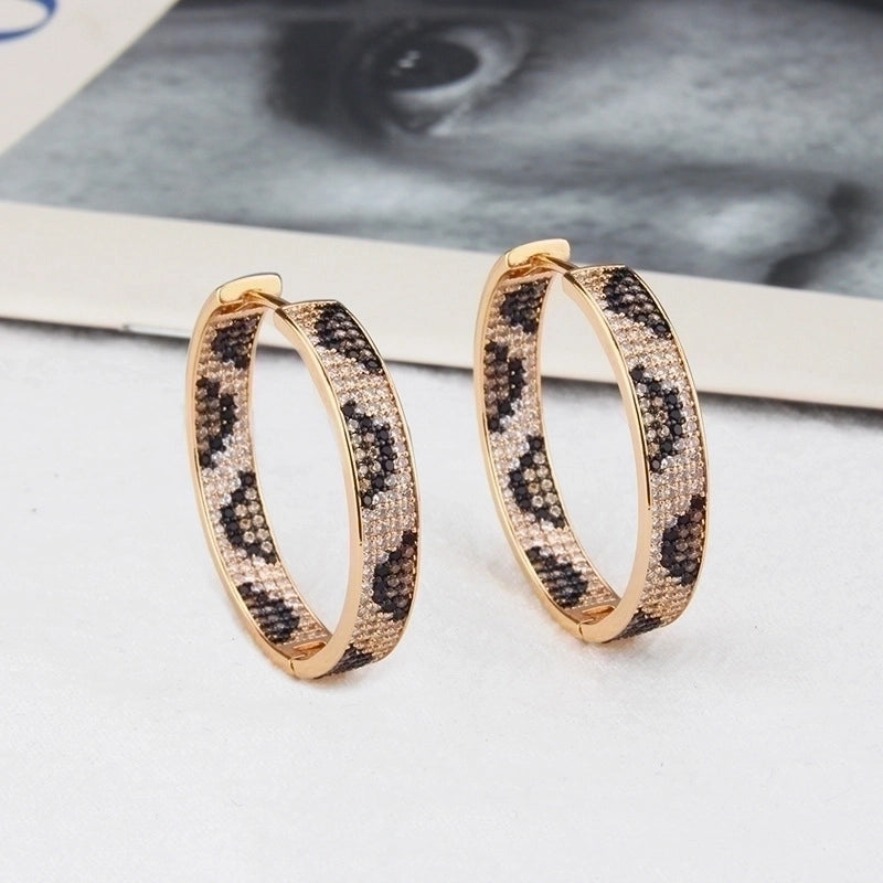 Minimalist Circle Copper Zircon Gold Plated Earrings
