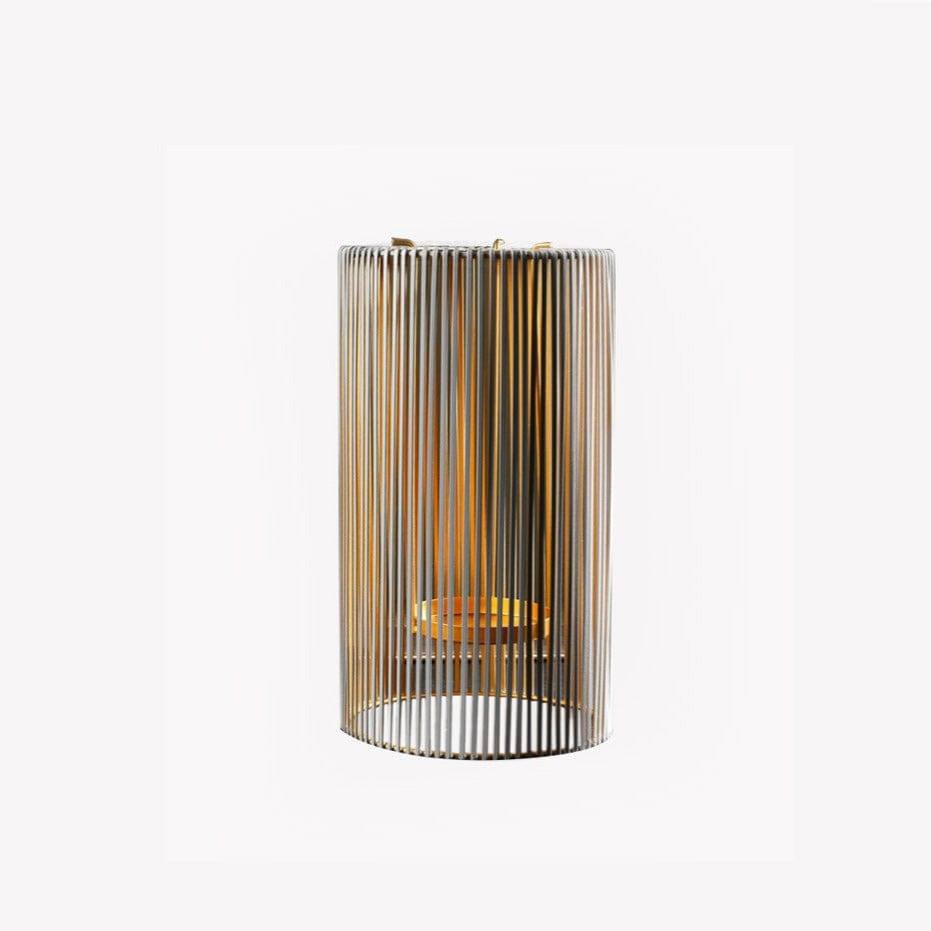 Lines Tealight Holder Medium - Grey Gold